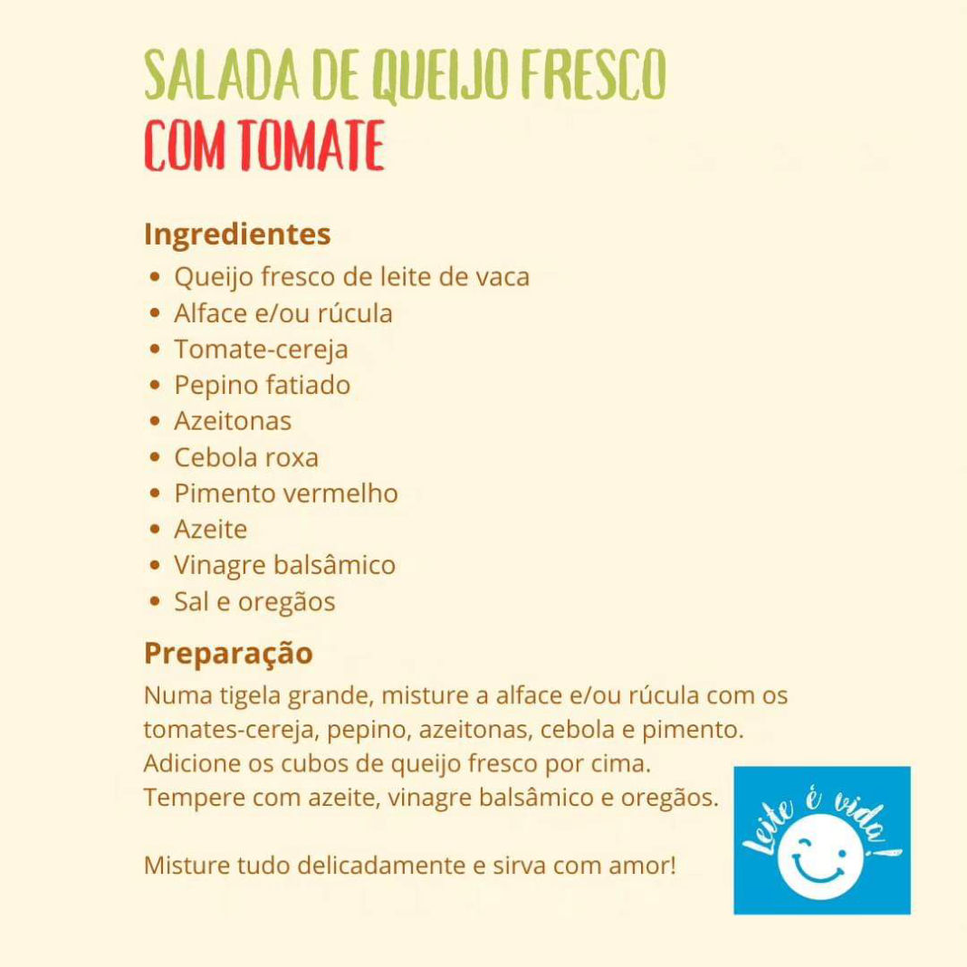salada de queijo fresco com tomate - receita