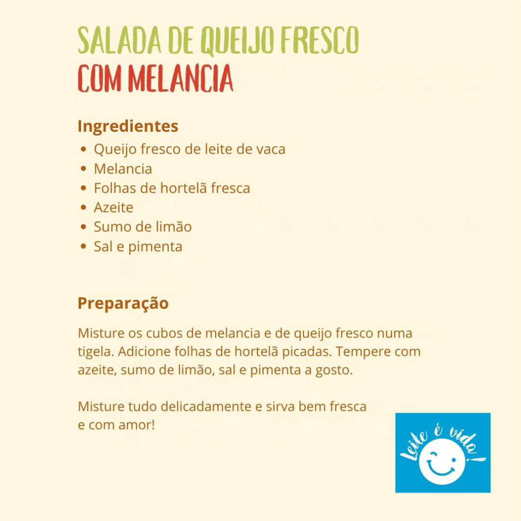 salada de queijo fresco com melancia - receita