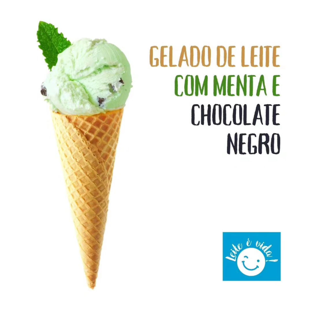gelado de leite com menta